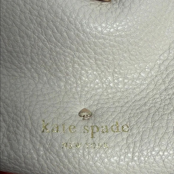 Kate Spade Pebbled Leather Drawstring Bucket Bag in Light Beige/White - Picture 2 of 10